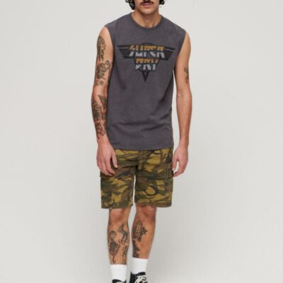 Superdry Loose Fit Pure Cotton Cargo Shorts Green | Mens Shorts