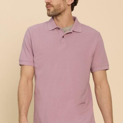 White Stuff Pure Cotton Polo Shirt Purple | Mens Tops & T-shirts