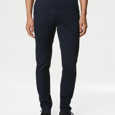 M&S Collection Slim Fit Heritage Chinos Navy | Mens Trousers