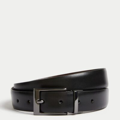 M&S Collection Leather Reversible Belt Black/brown | Mens Belts