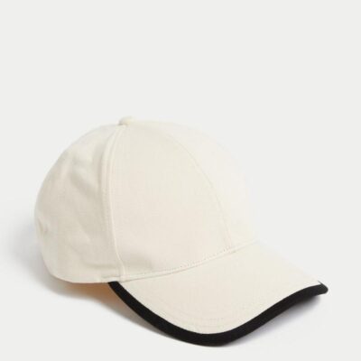 M&S Collection Pure Cotton Baseball Cap Natural Mix | Mens Hats