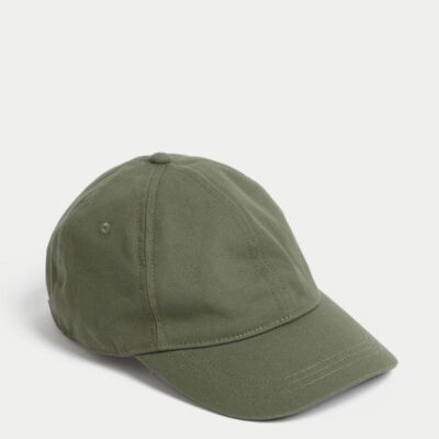 M&S Collection Baseball Cap Moss Green | Mens Hats