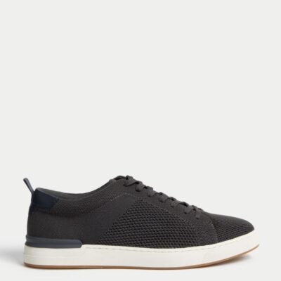 M&S Collection Lace up Trainers Dark Grey | Mens Trainers