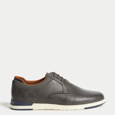 M&S Collection Derby Shoes Charcoal | Mens Casual Shoes