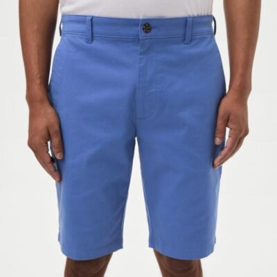 M&S Collection Stretch Chino Shorts Mid Blue | Mens Shorts