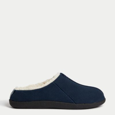 M&S Collection Suede Mule Slippers Denim | Mens Slippers