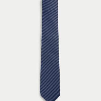 M&S Collection Slim Striped Tie Navy | Mens Ties