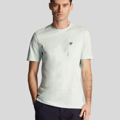 Lyle & Scott Pure Cotton Pocket Crew Neck T-Shirt Green | Mens Tops & T-shirts