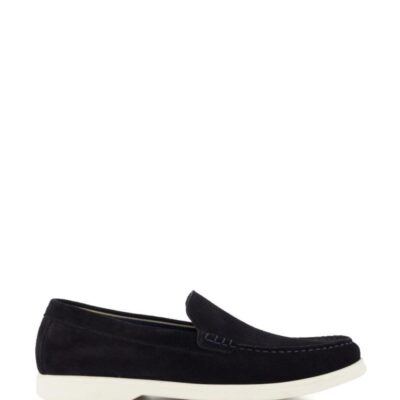 Dune London Suede Slip-On Loafers Navy | Mens Smart Shoes