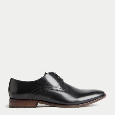 M&S Collection Leather Derby Shoes Black | Mens Smart Shoes