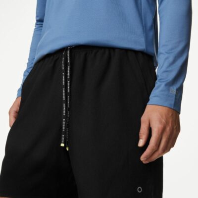 Goodmove Drawstring Zip Pocket Shorts Black | Mens Sportswear