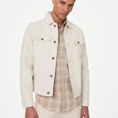 M&S Collection Denim Jacket Ecru | Mens Coats & Jackets