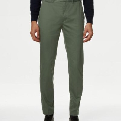 M&S Collection Slim Fit Super Lightweight Chinos Moss | Mens Trousers