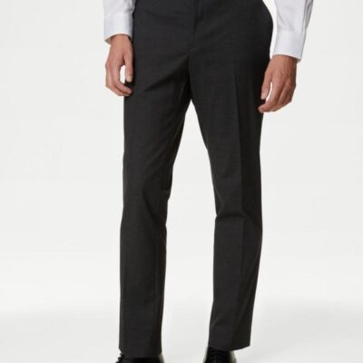 M&S Collection Slim Fit Stretch Suit Trousers Charcoal | Mens Suits