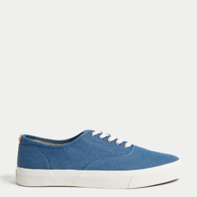 M&S Collection Canvas Pumps Chambray | Mens Trainers