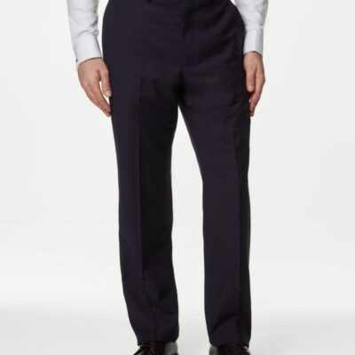 M&S SARTORIAL Regular Fit Pure Wool Suit Trousers Navy | Mens Trousers