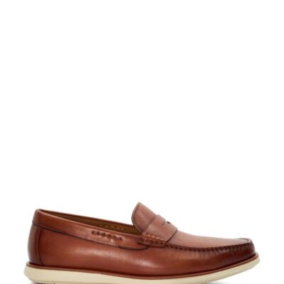 Dune London Leather Slip-On Loafers Tan | Mens Smart Shoes