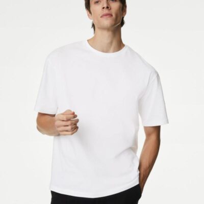 Autograph Pure Supima Cotton Oversized T-Shirt White | Mens Tops & T-shirts