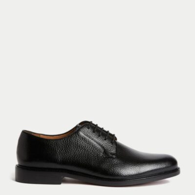 M&S SARTORIAL Leather Derby Shoes Black | Mens Smart Shoes