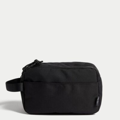 M&S Collection Recycled Polyester Pro-Tect™ Washbag Black | Mens Bags