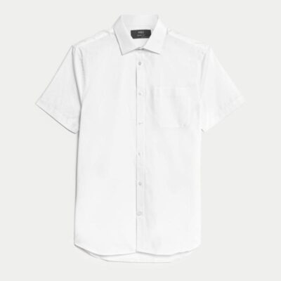 M&S Collection Skinny Fit Easy Iron Cotton Blend Shirt White | Mens Formal Shirts