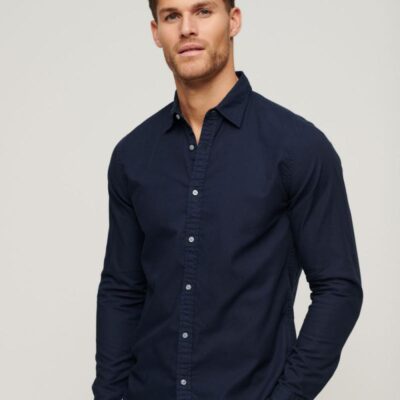 Superdry Pure Cotton Shirt Navy | Mens Shirts