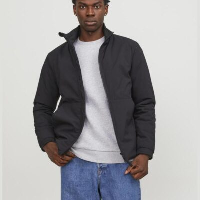 JACK & JONES Padded Utility Jacket Black | Mens Coats & Jackets