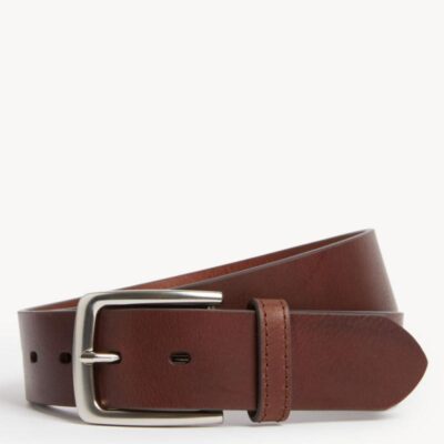 M&S Collection Leather Casual Belt Brown | Mens Belts