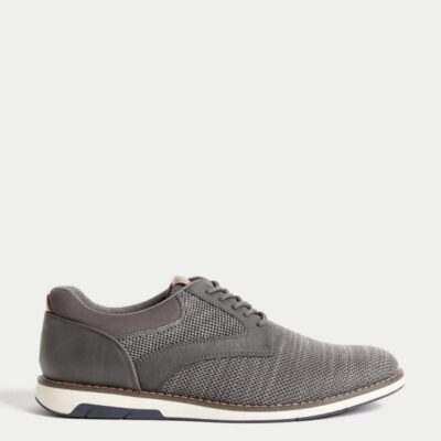 M&S Collection Knitted Derby Shoes Grey | Mens Smart Shoes