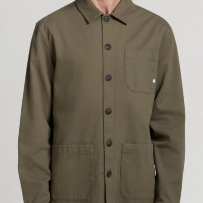 Farah Pure Cotton Utility Overshirt Green | Mens Shirts