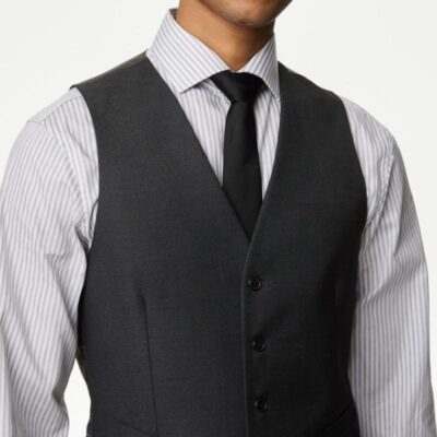 M&S Collection Waistcoat Charcoal | Mens Waistcoats