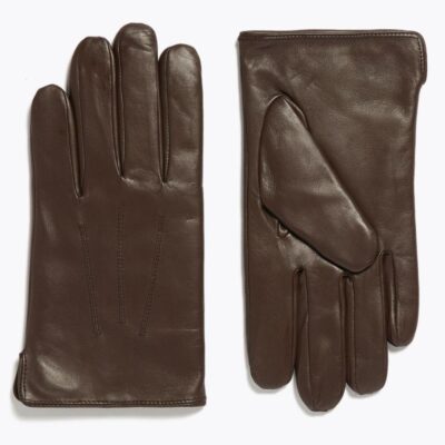 M&S Collection Leather Gloves with Thermowarmth™ Brown | Mens Gloves