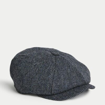 M&S SARTORIAL Wool Rich Baker Boy Hat with Thermowarmth™ Navy Mix | Mens Hats