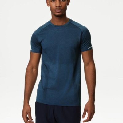 Goodmove Seam Free Sports T-Shirt Navy | Mens Tops & T-shirts