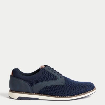 M&S Collection Knitted Derby Shoes Navy | Mens Smart Shoes