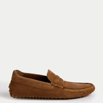 M&S Collection Suede Driving Shoes Tan | Mens Smart Shoes