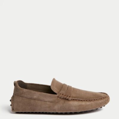 M&S Collection Suede Driving Shoes Grey | Mens Smart Shoes