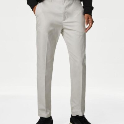 M&S Collection Slim Fit Super Lightweight Chinos Natural Mix | Mens Trousers