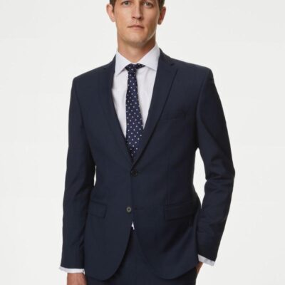 M&S Collection Skinny Fit Stretch Suit Jacket Navy | Mens Blazers