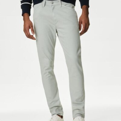 M&S Collection Slim Fit Tea Dyed Recycled Cotton Jean Grey | Mens Trousers