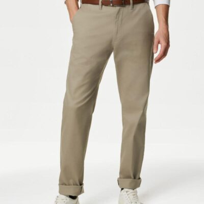 M&S Collection Regular Fit Heritage Chinos Sandstone | Mens Trousers