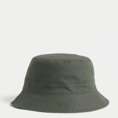 M&S Collection Pure Cotton Reversible Bucket Hat Stone/khaki | Mens Hats