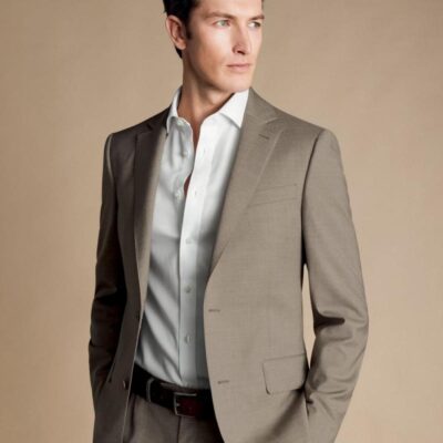 Charles Tyrwhitt Merino Wool Rich Blazer Mocha | Mens Blazers