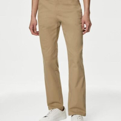 M&S Collection Regular Fit Stretch Chinos Neutral Brown | Mens Chinos