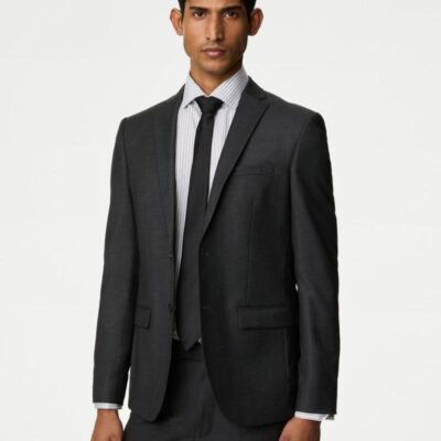 M&S Collection Skinny Fit Stretch Suit Jacket Charcoal | Mens Blazers