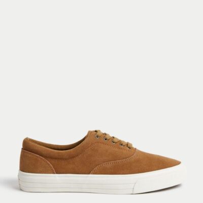 M&S Collection Suede Pumps Tan | Mens Trainers