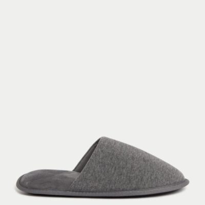 M&S Collection Mule Slippers with Freshfeet™ Light Grey | Mens Slippers