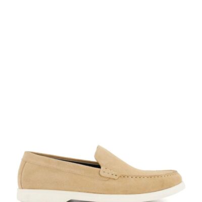 Dune London Suede Slip-On Loafers Sand | Mens Smart Shoes