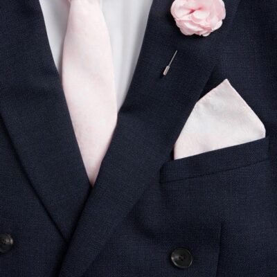 M&S Collection Slim Floral Tie, Pin & Pocket Square Set Pale Pink | Mens Ties