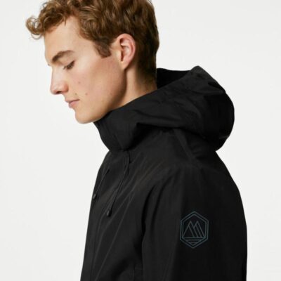 M&S Collection Waterproof Hooded Anorak with Stormwear™ Black | Mens Coats & Jackets